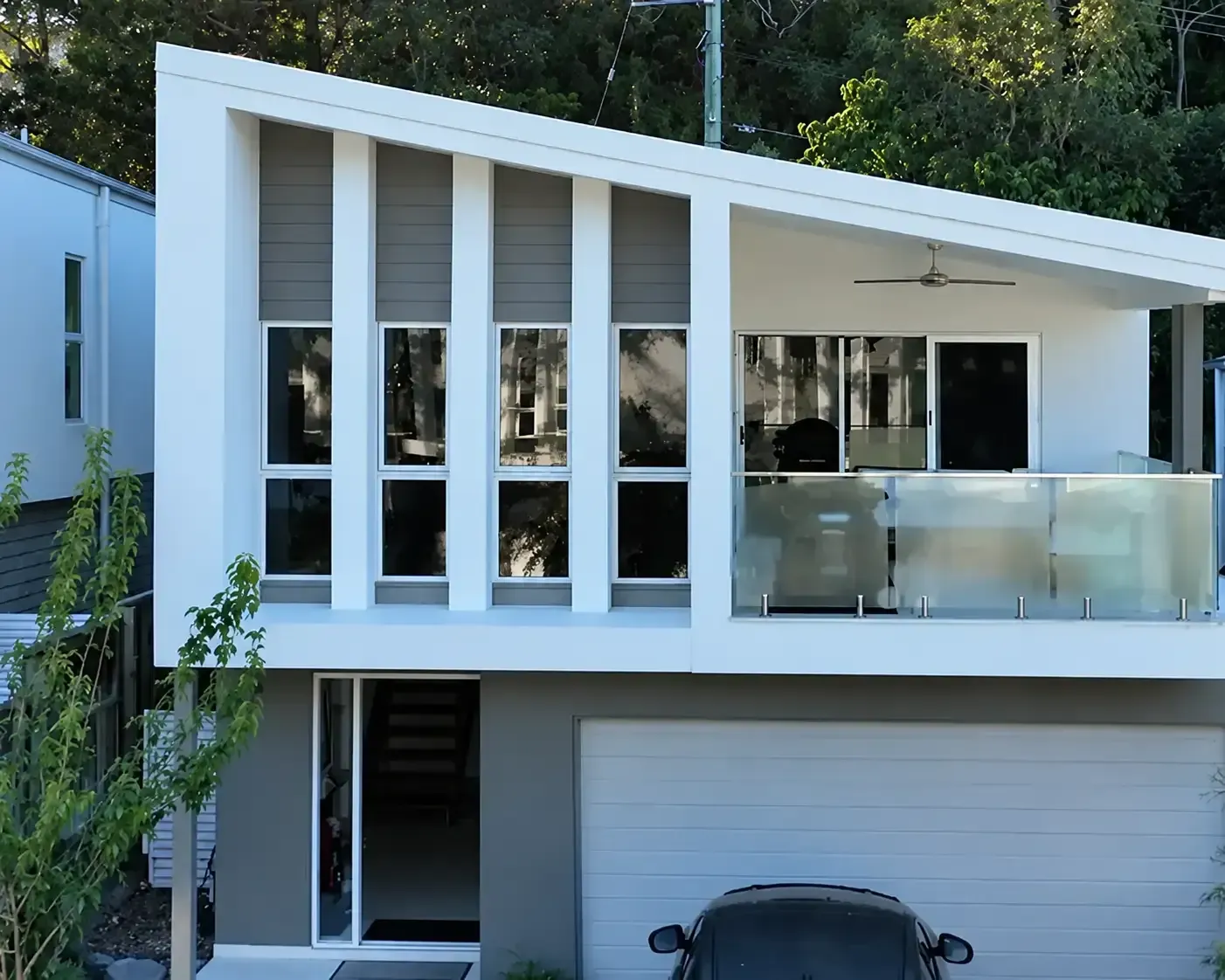 House exterior after soft wash house washing in Brisbane